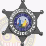 Vintage 6-Point Star Badge with Rounded Points, 2 Text Panels, Traditional Border view 4