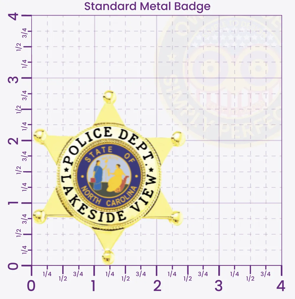 17-H14-2 Custom Badges And Design, Create, Build and Order Custom Badges Personalized Badges Officer Badges Summerset Police Gold Badges 2.83 Standard