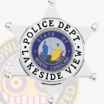 Vintage 6-Point Star Badge with Rounded Points, 2 Text Panels, Traditional Border view 3