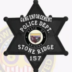 Professional 6-Pointed Star Badge with 4 Ribboned Text Panels, Textured Background, Reef Border view 4