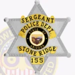 Professional 6-Pointed Star Badge with 4 Ribboned Text Panels, Textured Background, Reef Border view 2