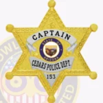 Classic 6 Point Star Badge with Rounded Points, Laurel Background, 3 Text Panels, Reef Border view 2