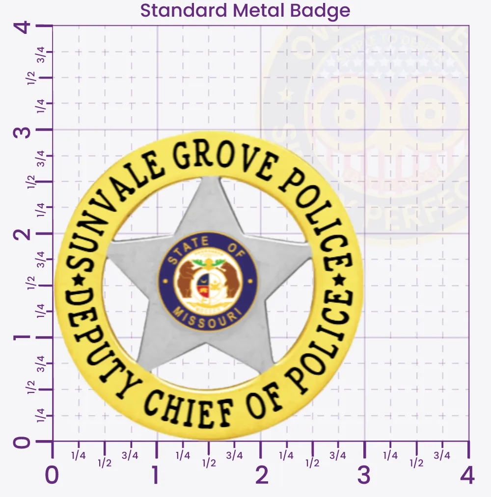 20-A16-2 Custom Badges And Design, Create, Build and Order Custom Badges Personalized Badges Officer Badges Springfield Heights Police Gold Badges 3 Standard
