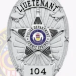 Vintage Oval Shield Badge with 5 Point Star, Starburst Background, 4 Text Panels, Ribbon Border view 2
