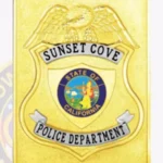 Traditional Square Badge with Eagle Top Shield Center, 2 Text Panels, Classic Line Edge view 2