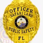 Modern Lion Top Shield Badge with Seal Center, 4 Text Panels, Laurel Border 3-C11LNCMB view 2