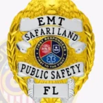 Modern Lion Top Shield Badge with Seal Center, 4 Text Panels, Laurel Border 3-C11LNCMB view 4