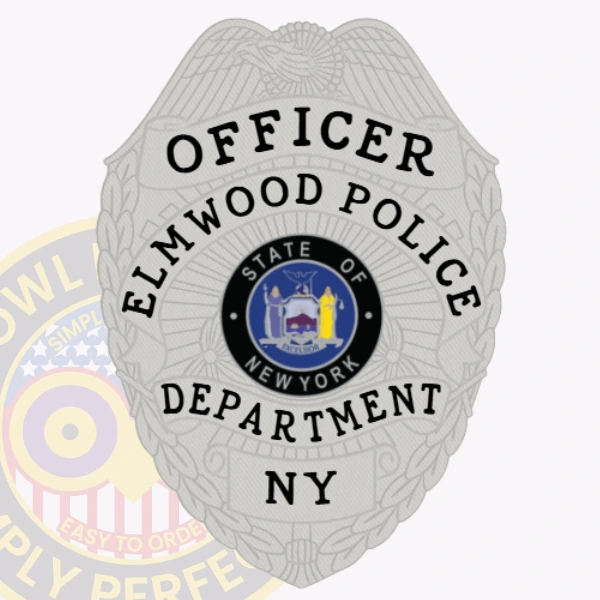 Police Badge Patch B3-E17 - chest badge shape - main view