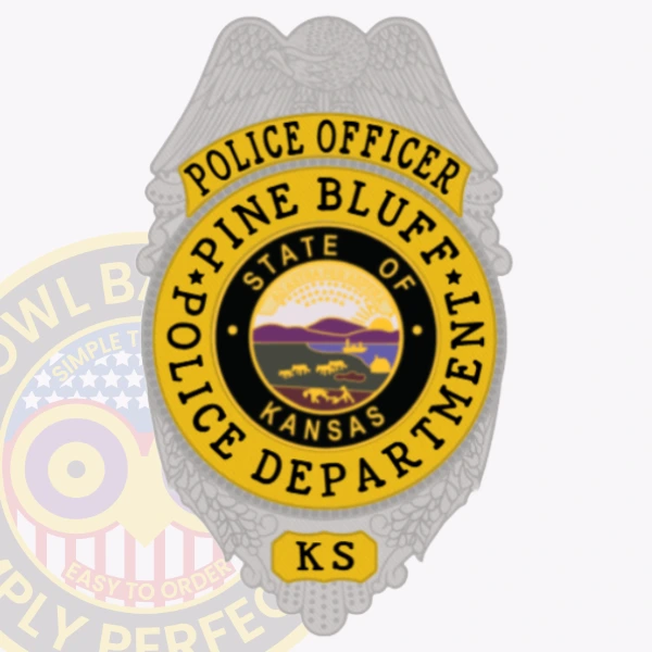 Police Badge Patch B4-T10 - chest badge shape - main view
