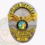 Vintage Oval Badge with Eagle Center, 4 Text Panels, Double Lined Border view 1