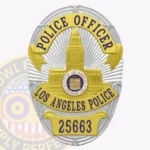 Modern Oval Badge with Building Center, Sunburst Background, 3 Text Panels, Cord Edge view 1