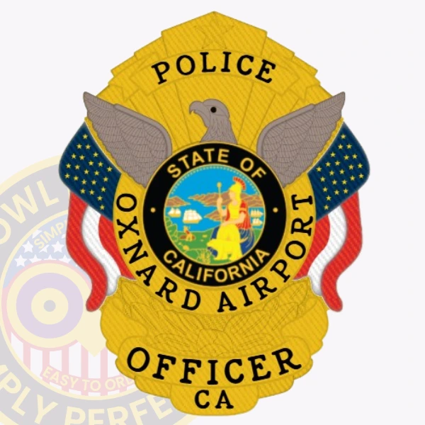 Police Badge Patch B1-A10 - chest badge shape - main view
