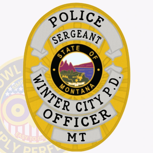 Police Badge Patch B1-C1 - chest badge shape - main view
