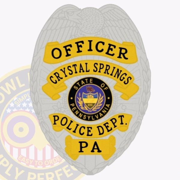 Police Badge Patch B2-C13 - chest badge shape - main view