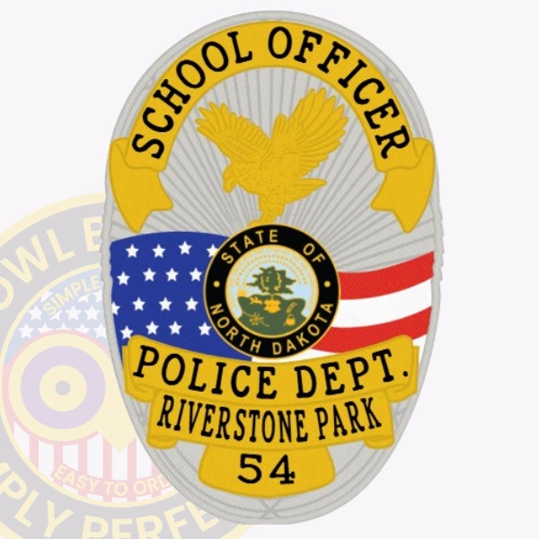 Police Badge Patch BD11-A1 - chest badge shape - main view