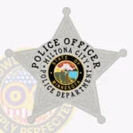 Police Badge Patch 5 Point Star, 3 Text Panels view 1
