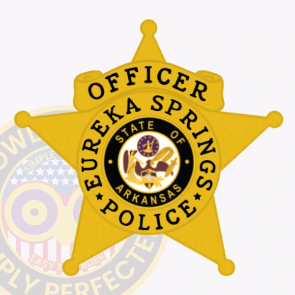 5 Point Star Police Badge Patch S14-B1 - chest badge shape - main view