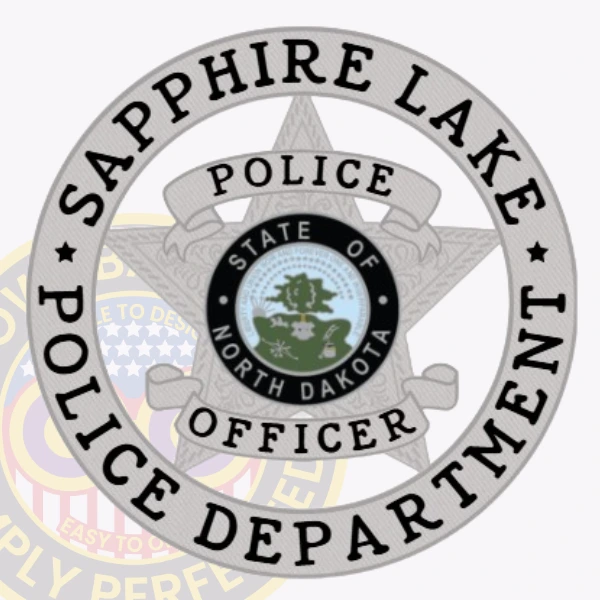 5 Point Star Police Badge Patch S19-A1B - chest badge shape - main view
