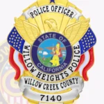Heritage Badge Shield Shape with Eagle Center, 2 Flags, 5 Text Panels, Classic Border view 4