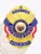 This custom metal badge for armed security features a radiant gold finish complemented by reverse enamel blue panels. At the top, the title "SUPERVISOR" is prominently displayed in bold letters. The center showcases the state seal of Arizona, surrounded by the text "GUARDIAN FORCE." Below, "ARMED SECURITY" is clearly marked along with the number "007." A safety pin attachment ensures secure and easy wear.