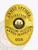 Showcasing a polished gold finish, this custom metal badge for armed security features the title "ARMED OFFICER" prominently at the top and "DIRECTOR" directly underneath. The center displays the state of West Virginia's emblem, encircled by "SHORELINE SOLUTIONS ARMED SECURITY" and the badge number "008." A safety pin attachment ensures secure placement on uniforms.