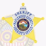 Classic Sheriff 5 Point Star Badge with 4 Text Panels, Rounded Points, Classic Line Border view 2