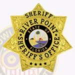 Vintage Sheriff 7 Point Star Badge with Laurel Motifs, 4 Text Panel, 2 Ribbon Panels, Classic Edge view 2