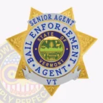 Bail Enforcement Agent Badge 7 Point Star Ribbons view 1