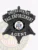 Matte black six-point star metal badge for bail enforcement agents, displaying “UNITED STATES BAIL ENFORCEMENT AGENT” in white letters curved on a banner above and below the star, with the official State of Wyoming seal in the middle and a safety pin backing.