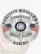 Silver metal 6-point star badge enclosed in a circular silver banner for Connecticut fugitive recovery agents, displaying black lettering "FUGITIVE RECOVERY AGENT UNITED STATES" around the edge, the Connecticut state seal centered inside the star, personalized "J. SMITH 234561," and two American flags on each side, secured with a safety pin fastener.