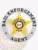 Custom badge with a silver circle banner engraved “BAIL ENFORCEMENT AGENT” in black, featuring a gold five-point star at the center that includes “SENIOR AGENT USA” and Delaware’s state seal, attached by a safety pin for bail enforcement agents.
