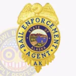 Bail Enforcement Agent Badge Eagle Top Circle Center, 3 Text Panels view 1