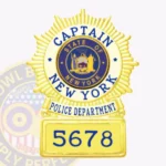 NYPD New York Police Badge Sunburst Circle Center view 1