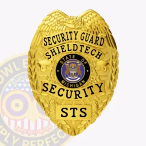 Eagle-Top · Gold security guard badge