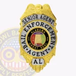 Bail Enforcement Agent Badge Eagle Top Circle Center, 4 Text Panels view 1