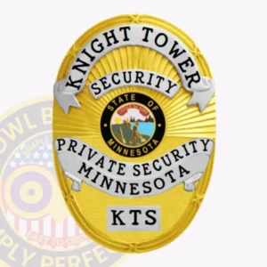 Oval · Gold private security badge