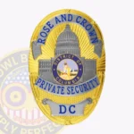Custom Private Security Badge Oval, 3 Text Panels view 1