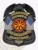Black metal shield badge for Jackson County Fire Dept. Hazmat Squad, with a detailed black eagle perched atop, gold lettering on black ribbons stating "JACKSON COUNTY," "FIRE DEPARTMENT," "HAZMAT SQUAD," and badge number "768," flanked by American flags and a red fire service emblem in the middle.