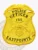 Bright gold metal police badge designed for Eastpointe Police Dept., featuring a detailed eagle on top of a polished shield, bold black lettering of "POLICE OFFICER," officer number "155" inside an oval, and "EASTPOINTE" at the bottom, fitted with a safety pin for secure attachment.