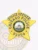 Chicago police department police officer gold five-point star badge with prominent blue enamel text around the official City of Chicago seal and a safety pin closure