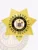 Polished gold seven-point star metal badge designed for SORA Level II Armed Security, featuring black capitalized text circling the State of New Jersey seal, detailed embossed designs on each point, and a "NEW JERSEY" label at the bottom, secured by a safety pin attachment.