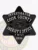 Six-point black metal star badge labeled Investigator Cook County Sheriff’s Office with clear white text, central Illinois emblem, and a safety pin fastener for secure wear
