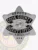 Cook County sheriff's office deputy metal badge in silver six-point star shape, black enamel lettering, central Illinois state seal, three black stars on lower point, and safety pin closure