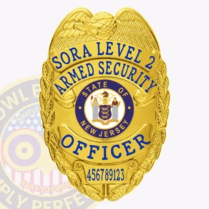 Shield · Gold armed security badge