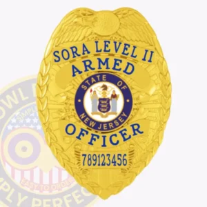 Shield · Gold armed security badge
