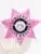 Custom BCAM pink 7-point star metal badge for fugitive recovery agents featuring the Georgia state seal in the center, with safety pin attachment on the back.
