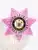 Custom BCAM pink seven-point star metal badge for SORA Level II armed officer, featuring detailed floral engravings and the New Jersey state seal in the center, with a safety pin attachment.