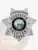 Custom silver metal badge for Fugitive Recovery Agent from Idaho, featuring an 7 point star design with intricate floral patterns on each point, centered with the state seal of Idaho, and a safety pin attachment on the back.
