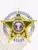 Custom gold 5-point star metal badge with silver banner for Fugitive Recovery Agent, personalized with the name Simon K., featuring a safety pin attachment. The badge displays the United States Bail Enforcement emblem with an American flag and stars in the center.