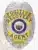 Silver eagle-top badge with gold decorative panels for Fugitive Recovery Agent, displaying the Arizona state seal in the center, bold blue text for "Fugitive Recovery Agent," unique number 454471 at the bottom, and a safety pin fastener.